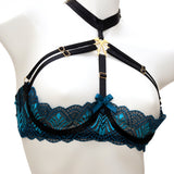 Bordelle Open Wired Bra Lagoon