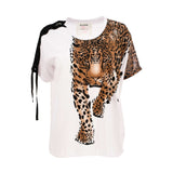Blugirl Women's Tiger Print White T-Shirt