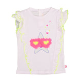 Billieblush Kids White Ruffle Detail T-Shirt