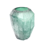 Balerina Engraved Glass Vase Frosted Green