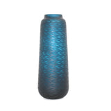 Balerina Engraved Big Glass Vase Blue - Blue Salon