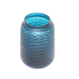 Balerina Engraved Medium Glass Vase Blue - Blue Salon