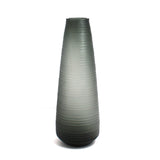 مزهرية باليرينا زجاجية منقوشة لون رمادي