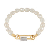Rebecca Bronze Bracelet Gold Color With Pearls
