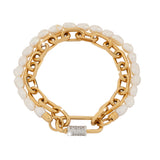 Rebecca, Bronze Bracelet Gold Color With Stones