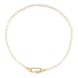 Rebecca Bronze Necklace Gold Color With Pearls