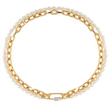 Rebecca Bronze Necklace Gold Color With Stones And Pearls