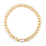 Rebecca Bronze Necklace Gold Color With Stones And Pearls