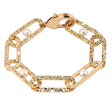 R-Zero Pearl Woman Bracelet In Yellow Gold With Pearls - Rebecca