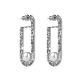 Rebecca Earrings In Bronze Rhodium-Plated Diamonds With Pearl