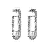 Rebecca Earrings In Bronze Rhodium-Plated Diamonds With Pearl