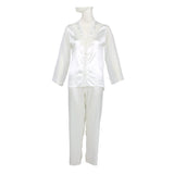 Batista Satin Nightdress 6 Pieces Set White Medium