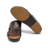 Brotini Men's Coccodrillo Calf Dark Sandal