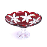 Caesar Crystal Linda Footed Fruit Bowl Red - Blue Salon