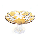 Caesar Crystal Linda Footed Fruit Bowl Amber - Blue Salon