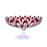 Caesar Crystal Lotos Footed Centerpiece Red