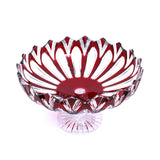 Caesar Crystal Lotos Footed Centerpiece Red