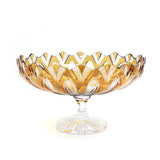 Caesar Crystal Lotos Footed Centerpiece Amber - Blue Salon