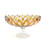 Caesar Crystal Lotos Footed Centerpiece Amber