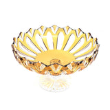 Caesar Crystal Lotos Footed Centerpiece Amber - Blue Salon