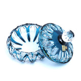 Caesar Crystal Candy Box With Lid In Hand Cut Azure - Blue Salon
