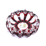 Caesar Crystal Round Ashtray Red - Blue Salon