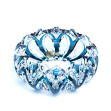 Caesar Crystal Round Ashtray Azure - Blue Salon
