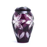 Caesar Crystal Jar With Lid In Flower Cut Purple - Blue Salon