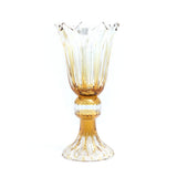 Caesar Crystal Footed Vase Amber - Blue Salon