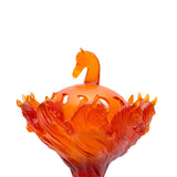 Cristal De Paris Incense Burner Royal Horse Amber, H 17x27 Cm