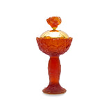 Cristal De Paris Incense Burner Gold Les Fleurs Amber, H 110x23 Cm