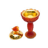 Cristal De Paris Incense Burner Gold Les Fleurs Amber, H 110x23 Cm