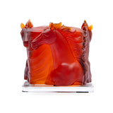 Cristal De Paris Towel Box Horses Amber, 15x15x15 Cm