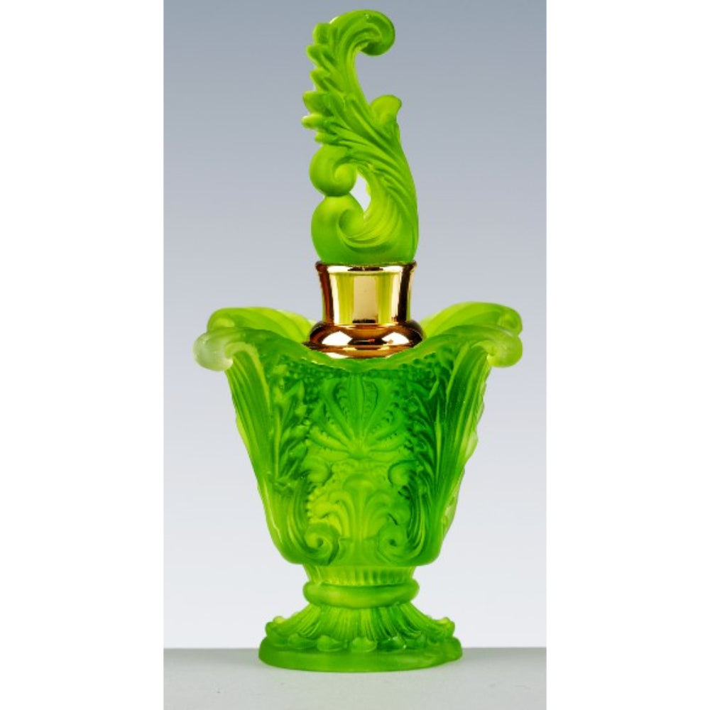 Cristal De Paris Square Perfume Bottle - Satin Green | Glassware Cristal De Paris Square Perfume Bottle - Satin Green | Glassware