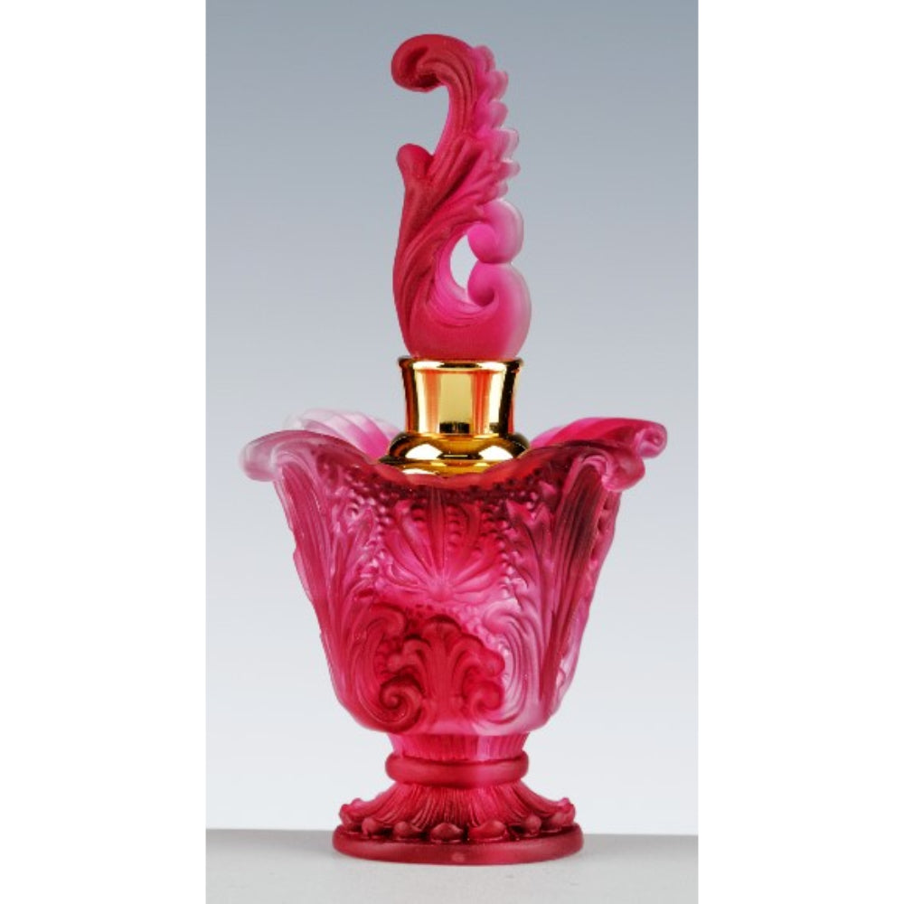 Cristal De Paris Square Perfume Bottle - Satin Red | Glassware Cristal De Paris Square Perfume Bottle - Satin Red | Glassware