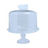 Cristal De Paris Footed Cake Platted Carreaux - Blue Salon
