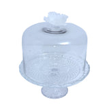Cristal De Paris Footed Cake Platted Carreaux - Blue Salon