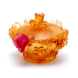 Cristal De Paris Candybox The Single Rose Amber & Red Flower. H 15. 12 Cm