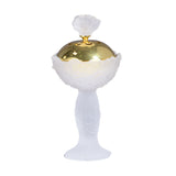 Cristal De Paris Incense Burner Gold Les Fleurs Clear Frosted, Size 11x23 Cm