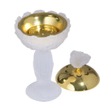 Cristal De Paris Incense Burner Gold Les Fleurs Clear Frosted, Size 11x23 Cm