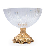 Cristal De Paris Coupes Lines 28 Cm On Gold Metal Leg