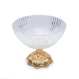 Cristal De Paris Coupes Lines 28 Cm On Gold Metal Leg