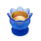 Cristal De Paris Small Bowl Lotus Blue, H 11x9 Cm