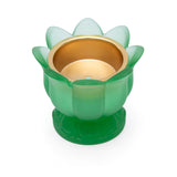Cristal De Paris Small Bowl Lotus Green, H 11x9 Cm