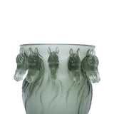 Cristal De Paris Amphore Horse Vase Grey 20 Cm