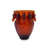 Cristal De Paris Horse Vase Amphore Amber 20 Cm