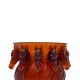 Cristal De Paris Horse Vase Amphore Amber 20 Cm