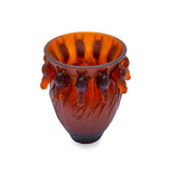 Cristal De Paris Horse Vase Amphore Amber 20 Cm