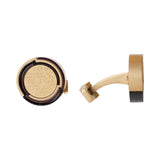 Centurio Stainless Steel Cufflinks 3Tone Ip Yellow Gold Black & Brown