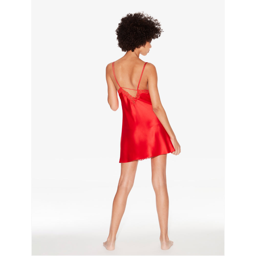 La Perla Petit MacramΓ© Silk Slip Dress β Blue Salon